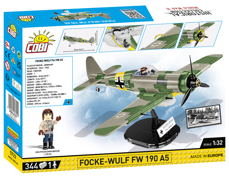Focke-Wulf Fw 190 A-5, 344 Piece Block Kit Back of Box