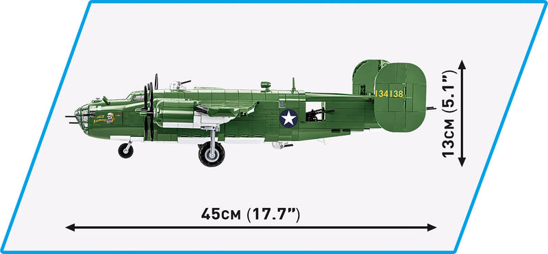 Consolidated B-24D Liberator 1/48 Scale 1445 Piece Block Kit Side View Dimensions