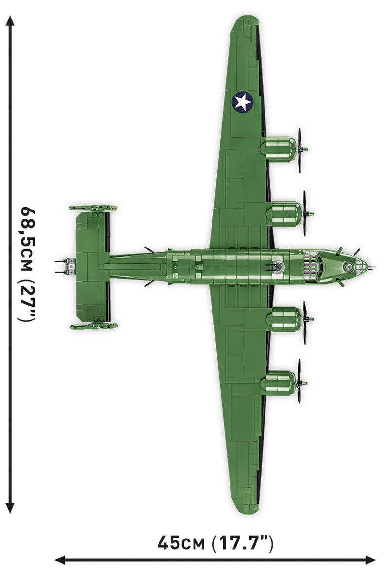 Consolidated B-24D Liberator 1/48 Scale 1445 Piece Block Kit Top View Dimensions