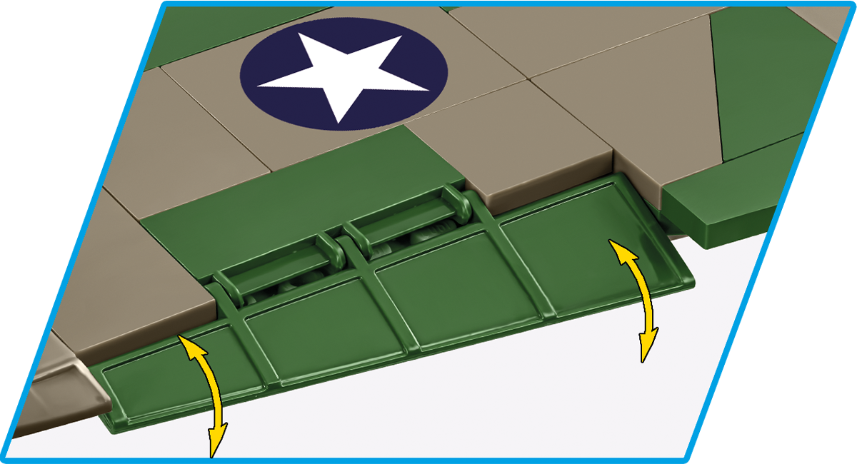 Boeing B-17F Flying Fortress “Memphis Belle”, 1/48 Scale 1376 Piece Block Kit Aileron Close Up