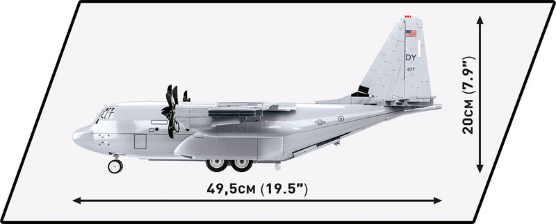 Lockheed Martin C-130 Hercules, 1/61 Scale 602 Piece Block Kit Left Side View Dimensions