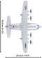 Lockheed Martin C-130 Hercules, 1/61 Scale 602 Piece Block Kit Top View Dimensions