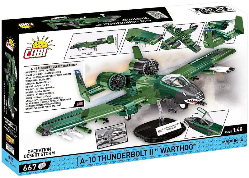 Fairchild Republic A-10 Thunderbolt II Warthog (Desert Storm) , 667 Piece Block Kit Back of Box