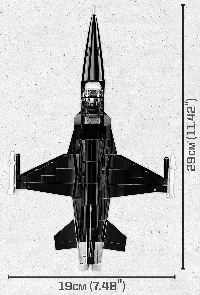 Top Gun Mig-28, 332 Piece Block Kit Top View Dimensions