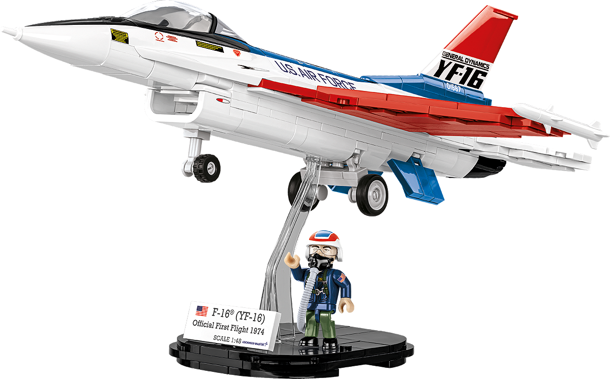 Lockheed Martin F-16 (YF-16) First Flight 1974, 375 Piece Block Kit Complted Example