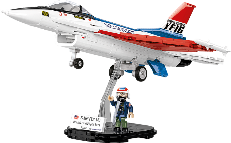 Lockheed Martin F-16 (YF-16) First Flight 1974, 375 Piece Block Kit Complted Example