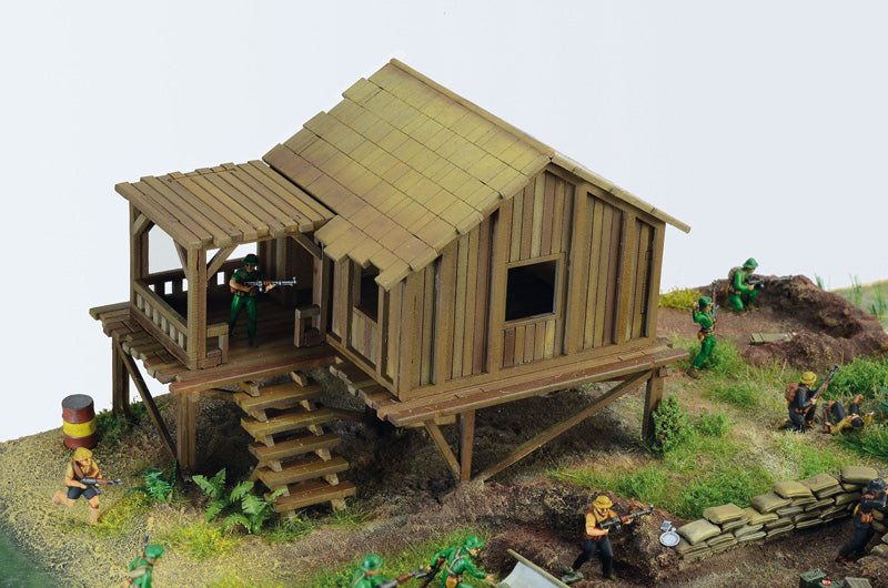 Vietnam War Operation Silver Bayonet 1965, 1/72 Scale Plastic Battle Set Village House Example