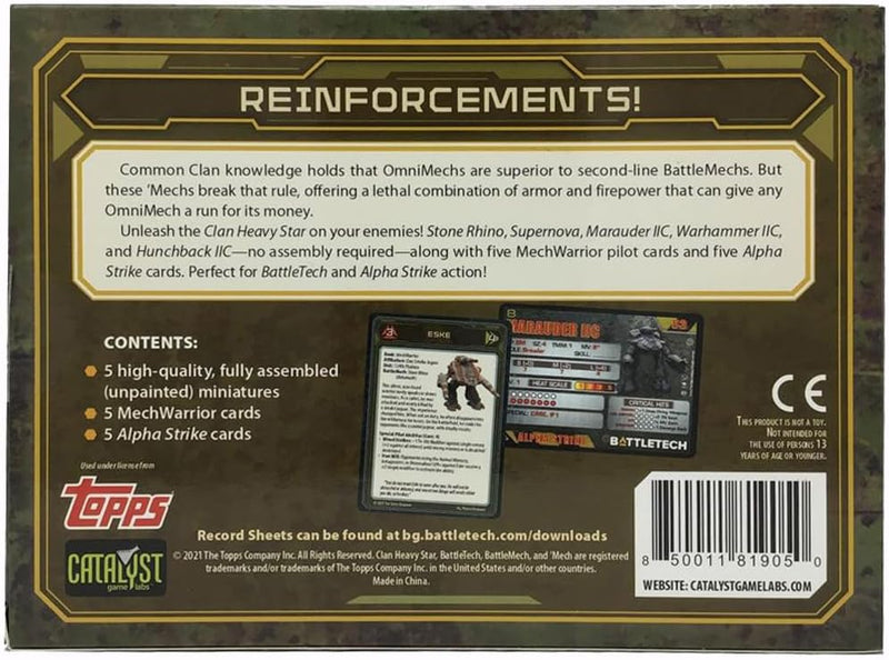 BattleTech ForcePack: Clan Heavy Star Back of Box