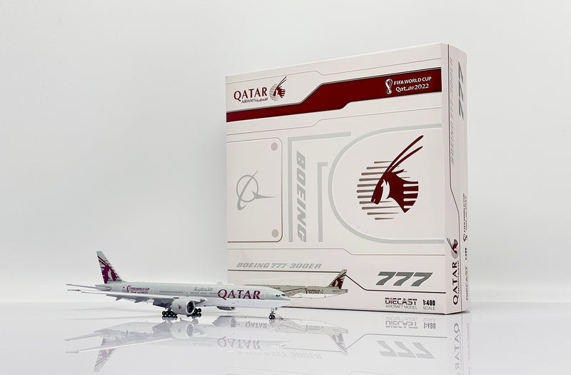 Boeing 777-300ER Qatar Airways “World Cup 2022” (A7-BEF) Flaps Down, 1:400 Scale Diecast Model Packaging