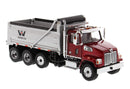 Western Star 4700 SF (Metallic Red) W/ Dump Truck, 1:50 Scale Model Right Front View