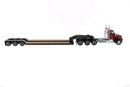 Kenworth T880 SBFA Day Cab Tridem Axle (Red) W/ XL 120 Low-Profile HDG Trailer (Black),  1:50 Scale Diecast Model Right Side View