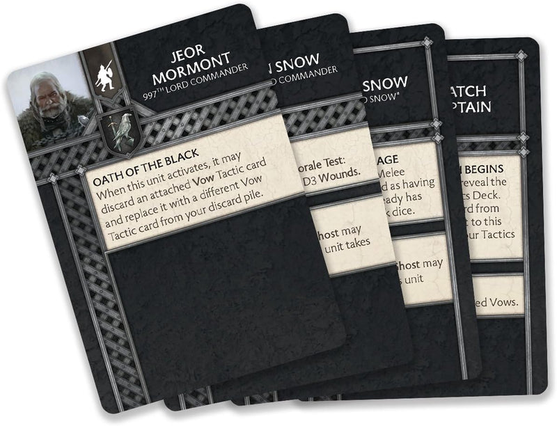 A Song of Ice & Fire Night’s Watch Starter Miniatures Game Set Sample Tactics Cards
