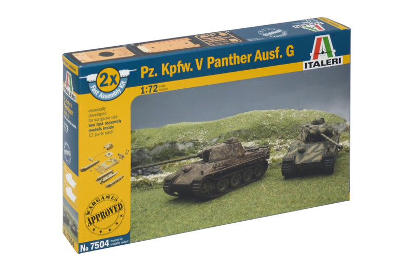 Pz.Kpfw. V Ausf. G Panther Tank (Qty 2 – Fast Assembly) 1/72 Scale Model Kit