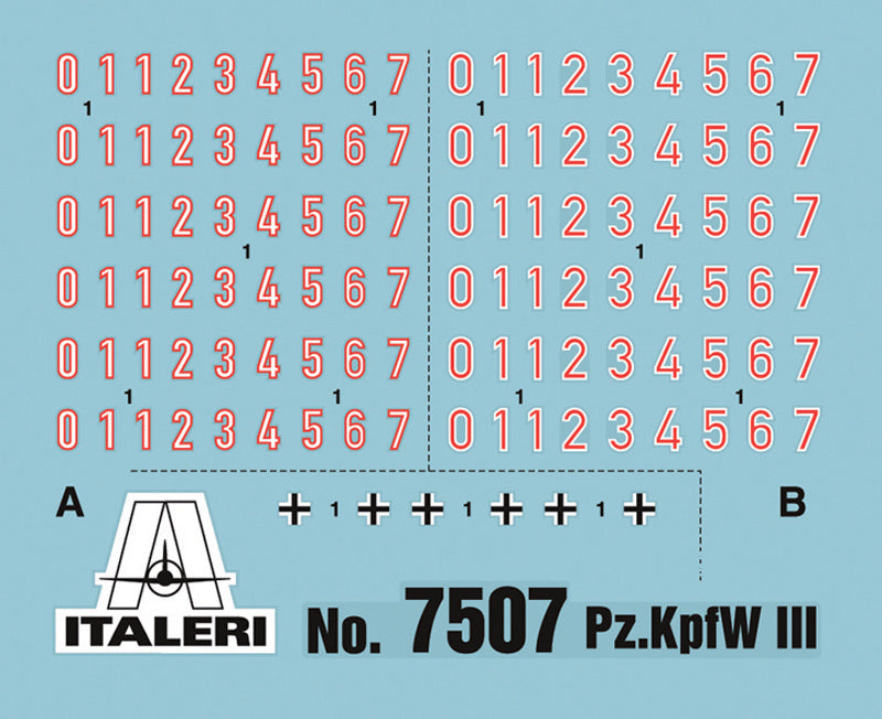 Pz.Kpfw. III Ausf.J Medium Tank (Qty 2 - Fast Assembly) 1/72 Scale Model Kit Waterslide Decals