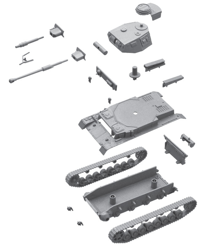 Sd.Kfz. 161 Pz.Kpfw. IV Ausf. F. F1/F2 Tank (Qty 2 – Fast Assembly) 1/72 Scale Model Kit Assembly View