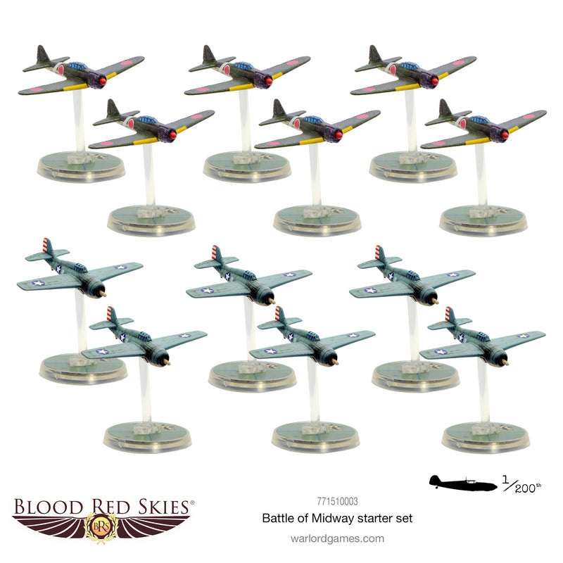 Bolt Action Blood Red Skies Battle of Midway 1/200 Scale Tabletop Game Aircraft