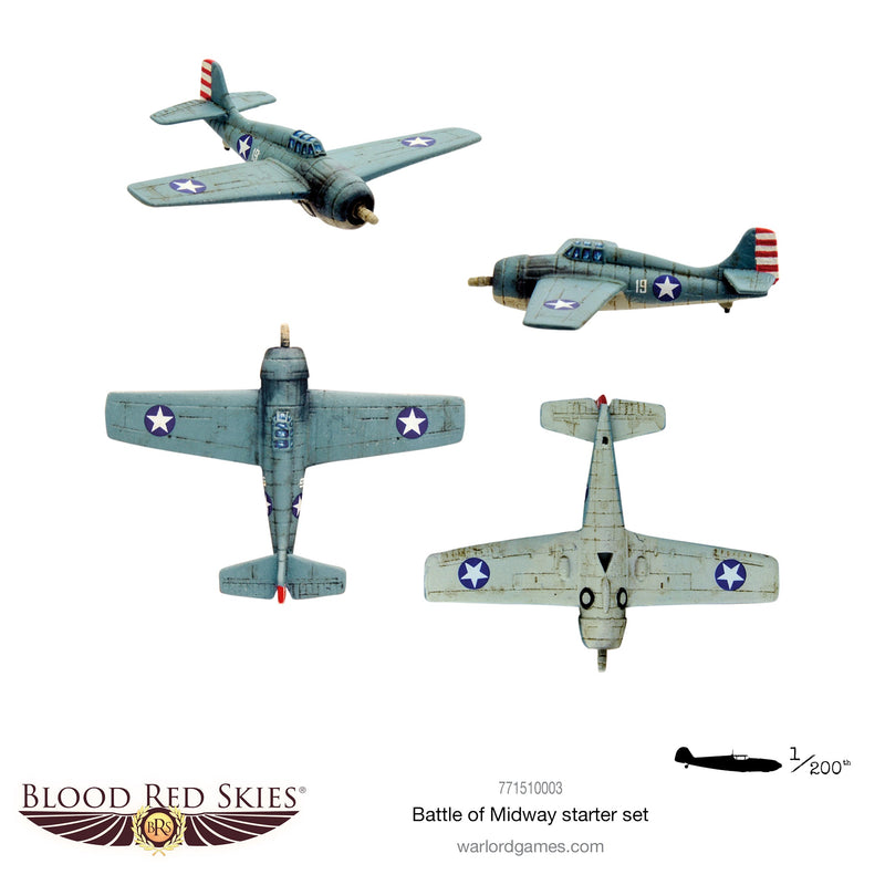 Bolt Action Blood Red Skies Battle of Midway 1/200 Scale Tabletop Game F4F Wildcat