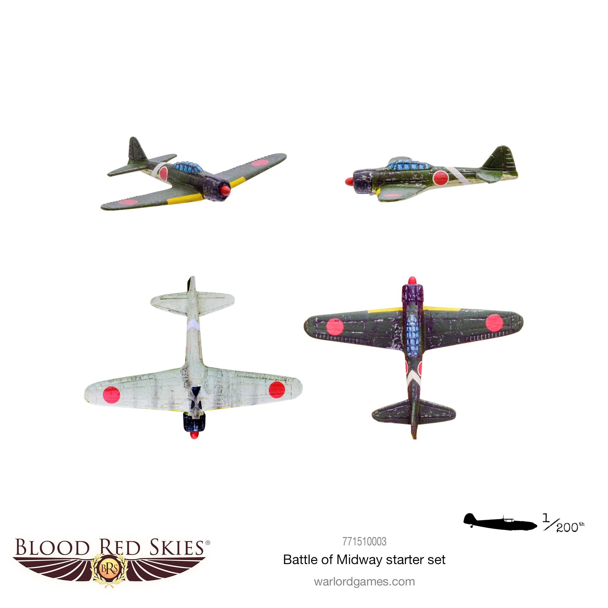 Bolt Action Blood Red Skies Battle of Midway 1/200 Scale Tabletop Game A6M2 Zero