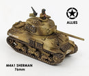 M4A1 Sherman, 1:144 (12 mm) Scale Model Plastic Kit (Set of 6) Example 76mm Gun