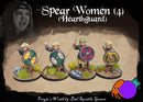 Shieldmaiden Hearthguard with Spears 28 mm Scale Model Metal Figures Painted Example