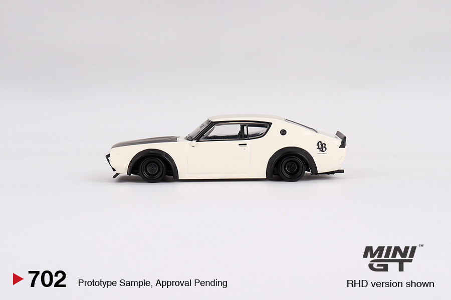 Nissan Skyline Kenmeri Liberty Walk (White) 1:64 Scale Diecast Car Left Side View