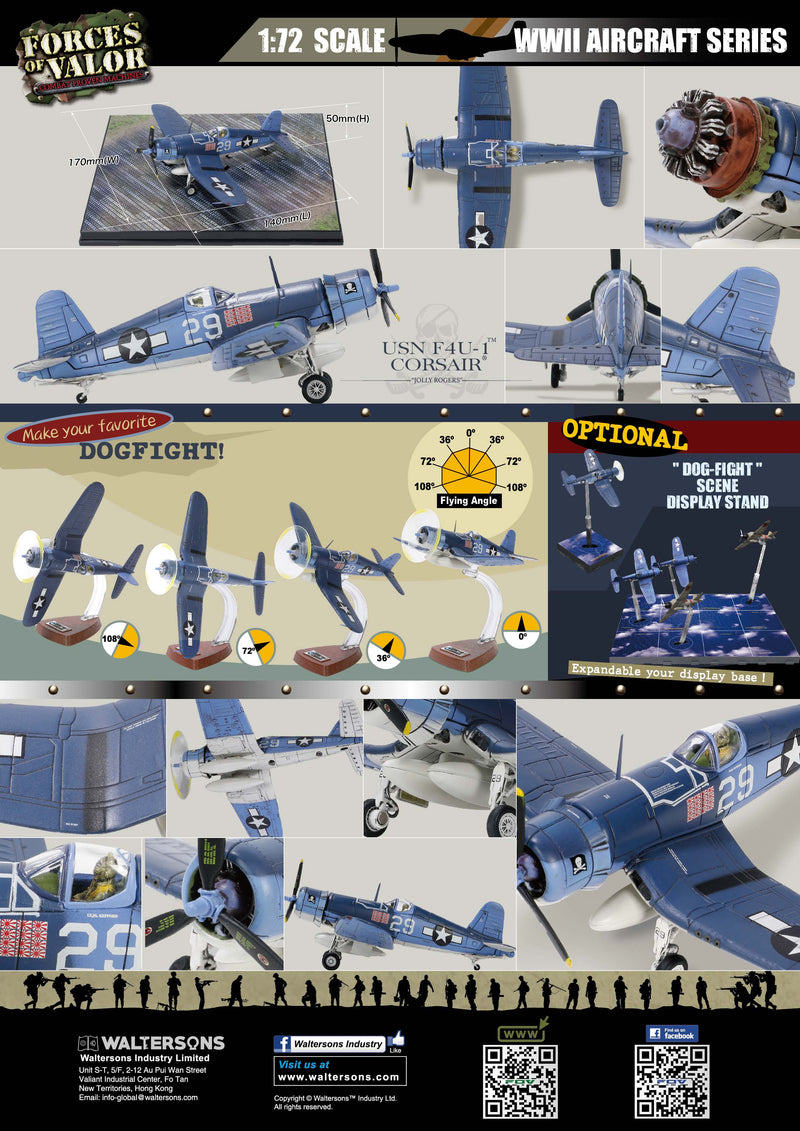 Vought F4U-1 Corsair VF-17 “Jolly Rogers” USN 1944, 1:72 Scale Model Infographic Page 2