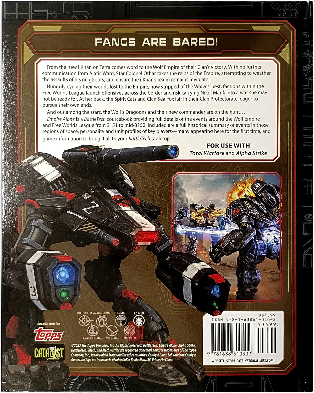 BattleTech: Empire Alone Back Cover