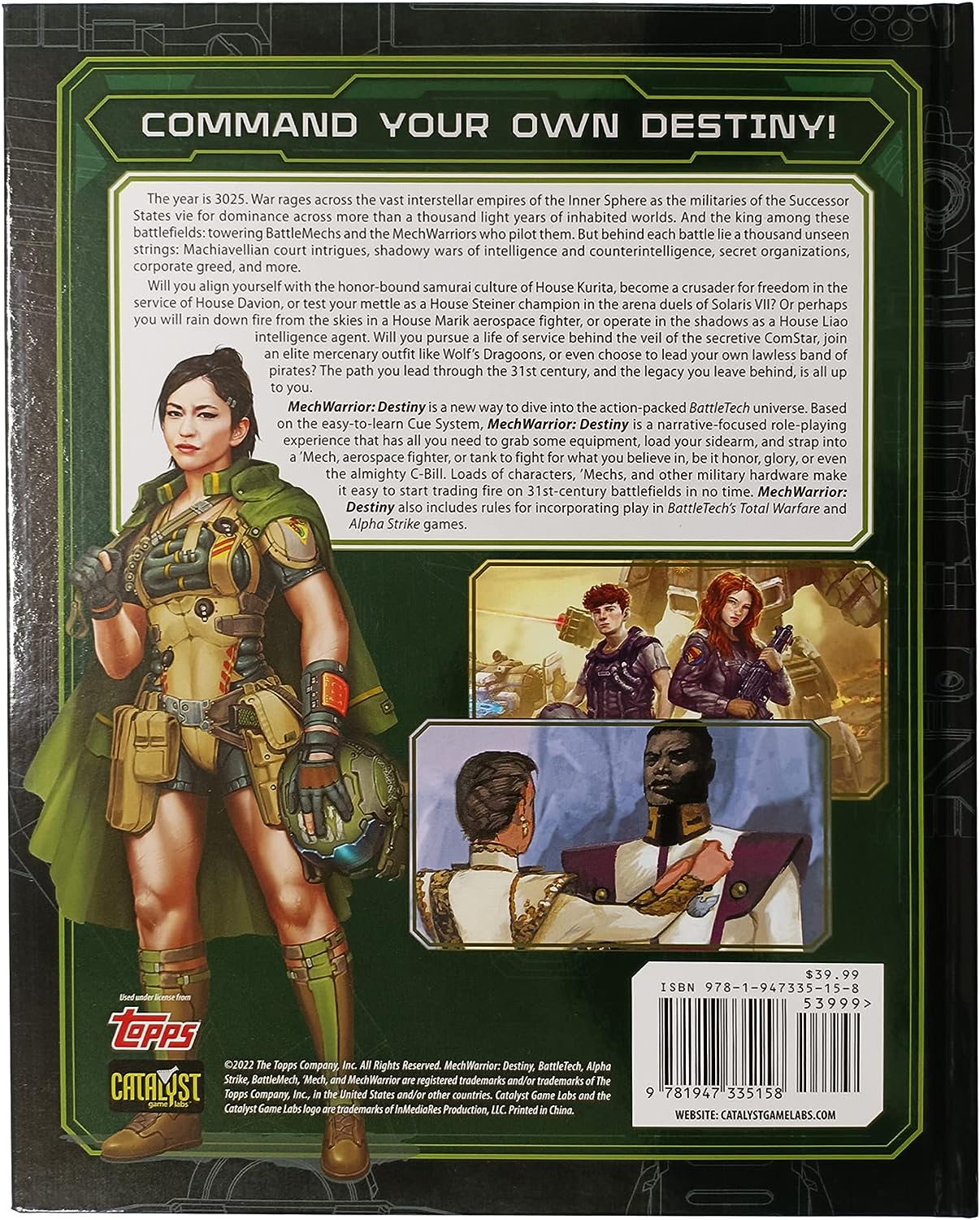 BattleTech: MechWarrior Destiny Back Cover