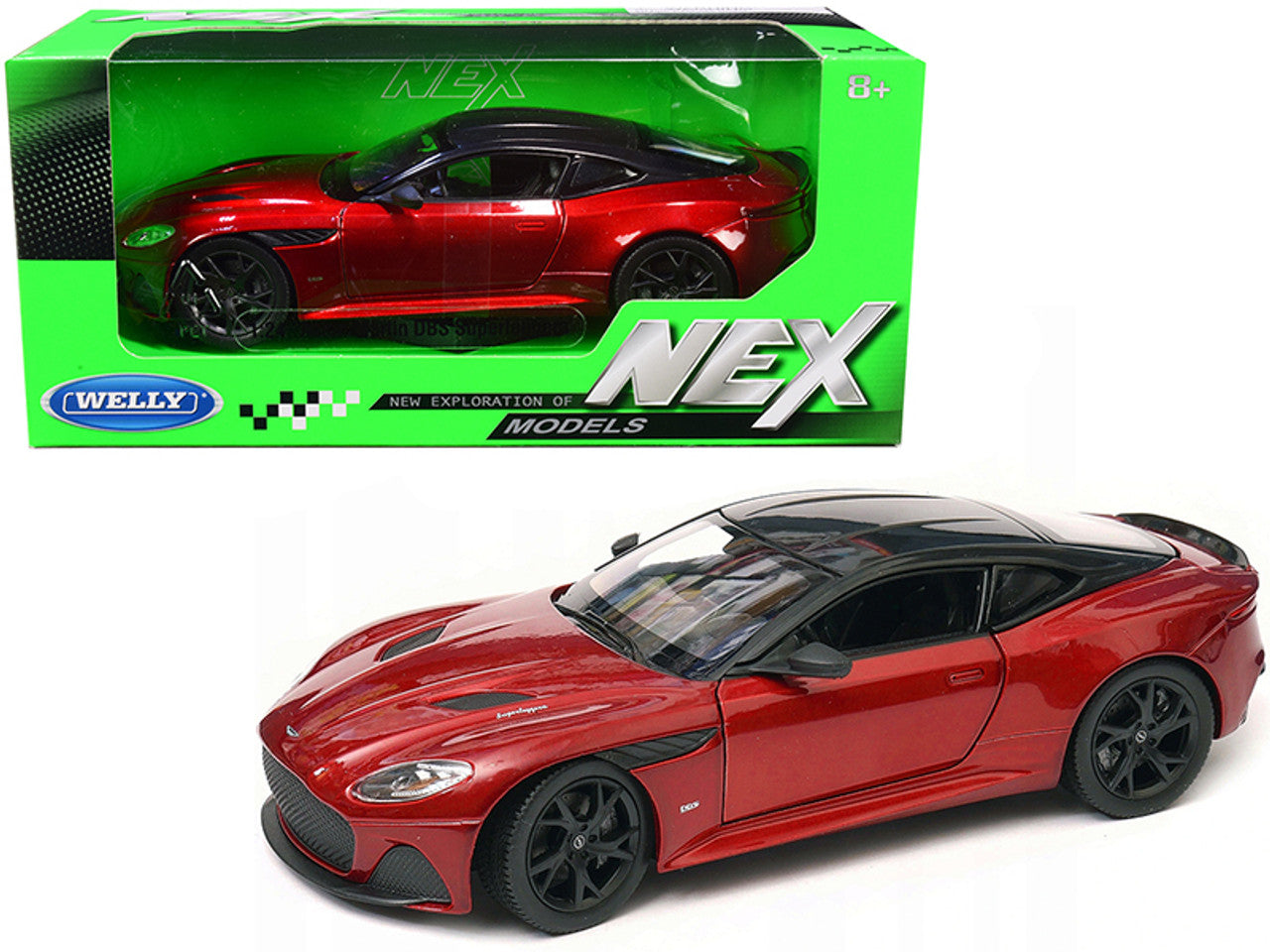 Aston Martin DBS Superleggera (Red), 1/24 Scale Diecast Car 