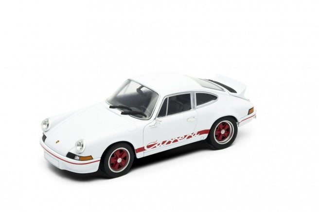 Porsche 911 Carrera RS 2.7 (White), 1/24 Scale Diecast Car Left Front View