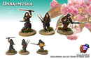 Onna-Musha, 28 mm Scale Model Metal Figures Front & Rear Painted Views