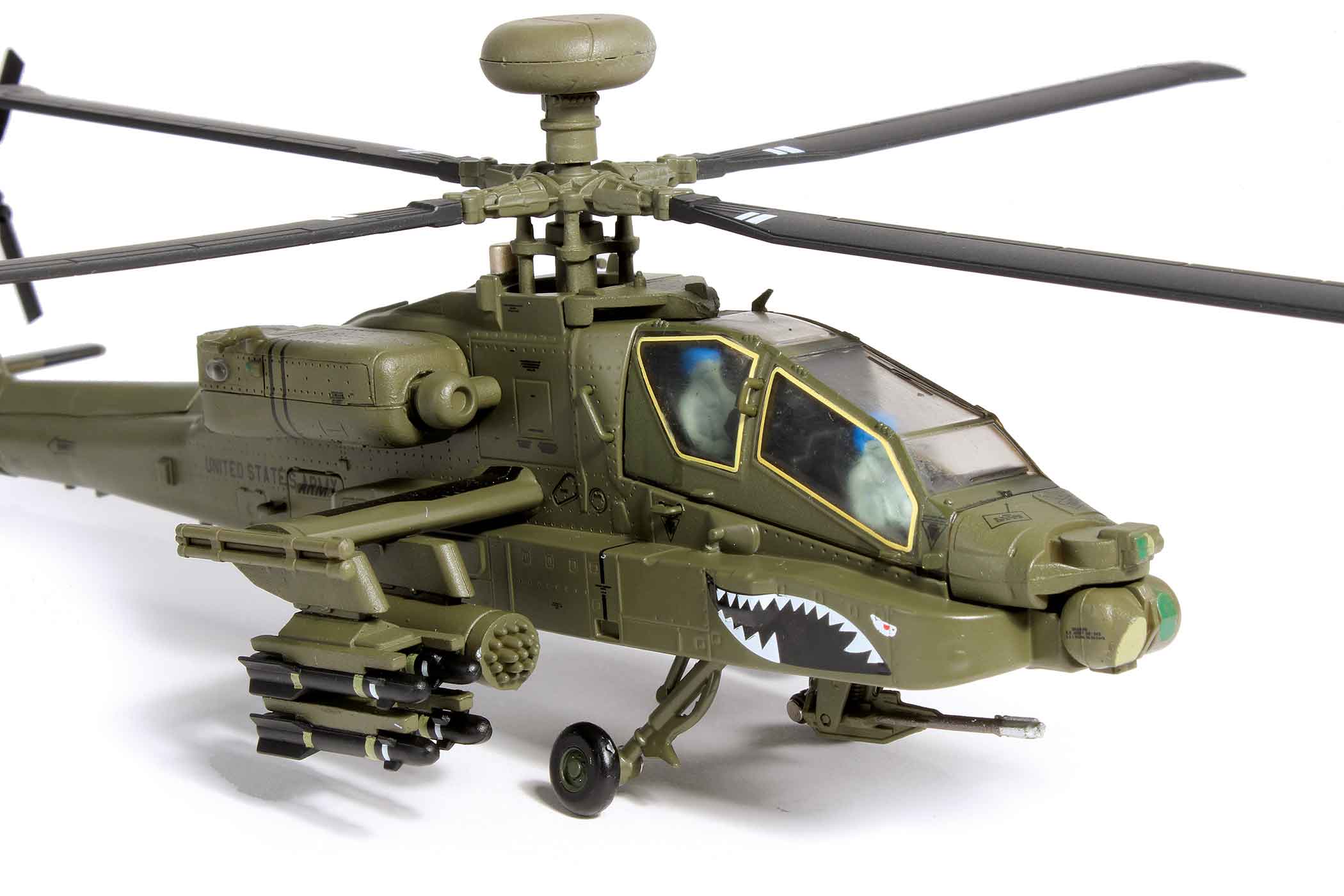 Boeing AH-64D Apache Longbow, 3rd Infantry Division US Army 2003, 1/72 Scale Diecast Model Cockpit Close Up