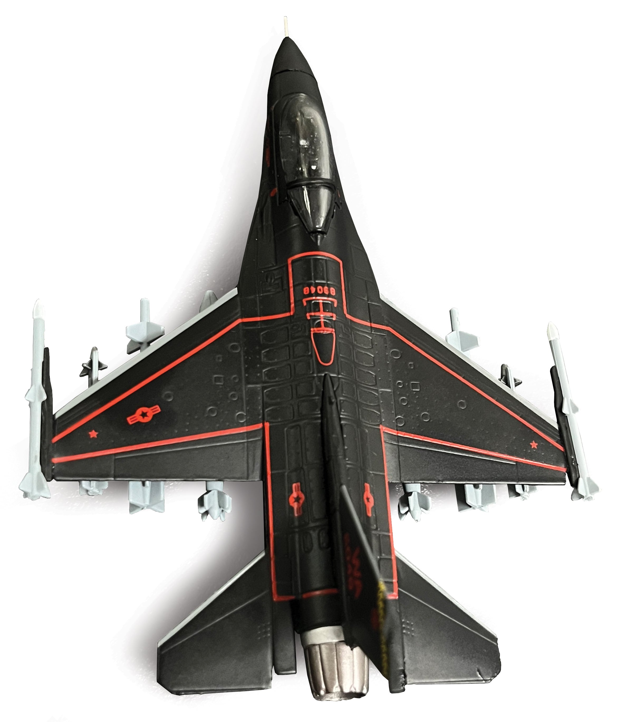 Lockheed Martin (General Dynamics) F-16 Fighting Falcon 64th Aggressor Squadron, 1:100 Scale Diecast Model Top View