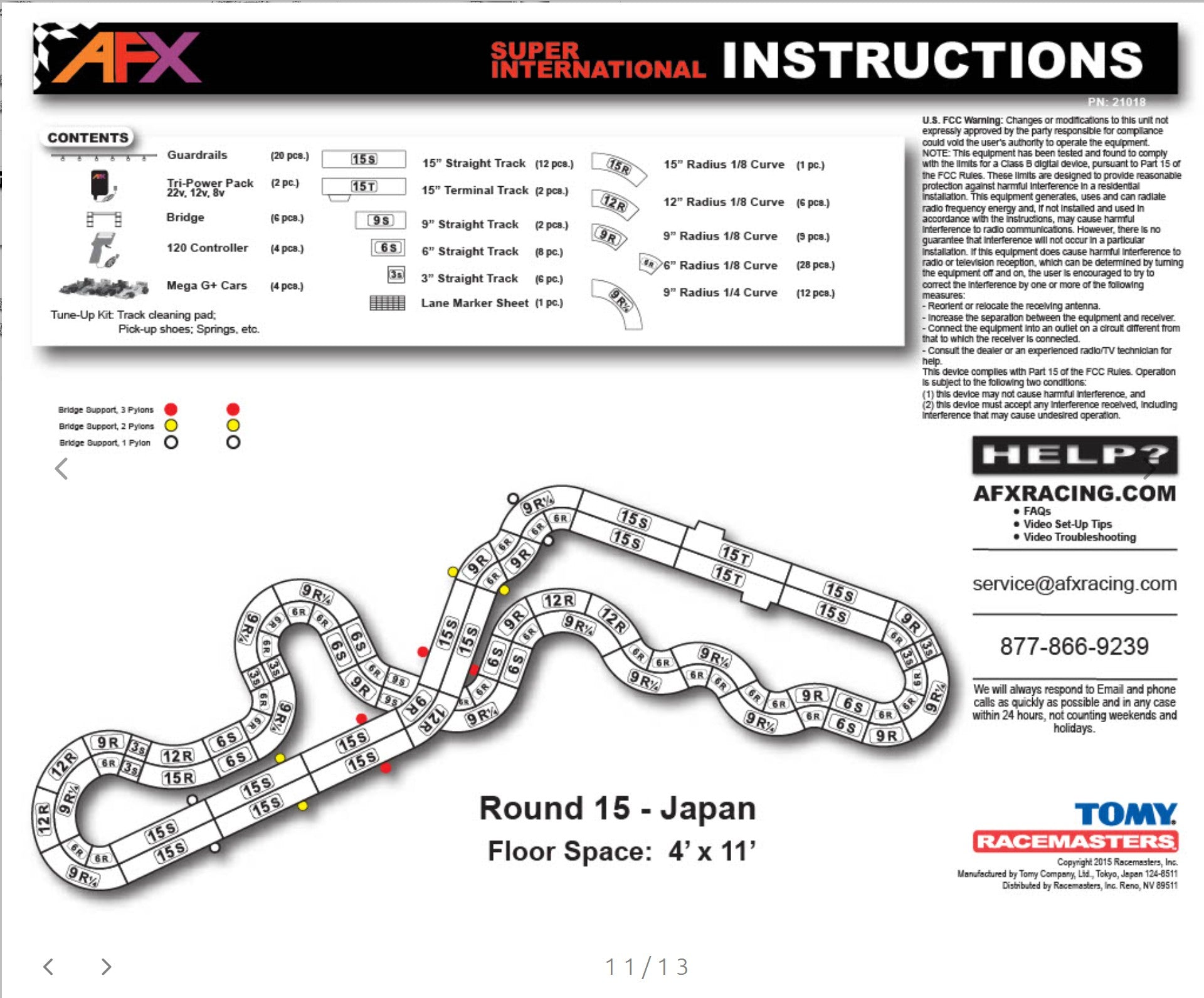 AFX Racing Super International HO Slot Car Set Sample Instructions Page