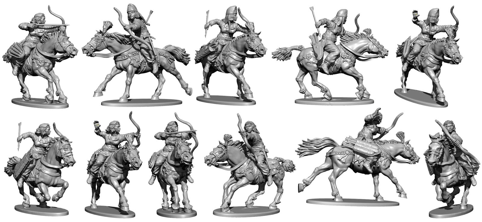 Ancient Horse Archers (Scythians & Parthians), 28 mm Scale Model Plastic Figures Femail Scythian Warrior