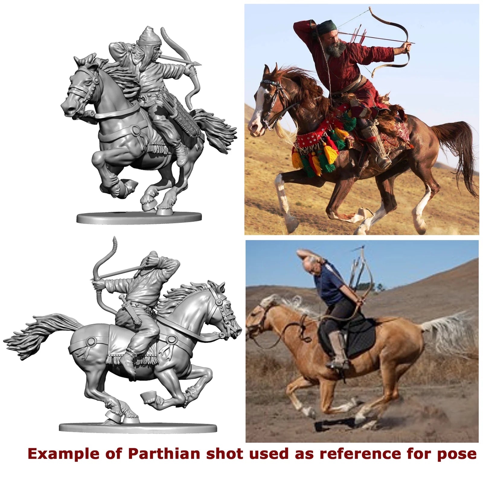 Ancient Horse Archers (Scythians & Parthians), 28 mm Scale Model Plastic Figures Parthian Pose