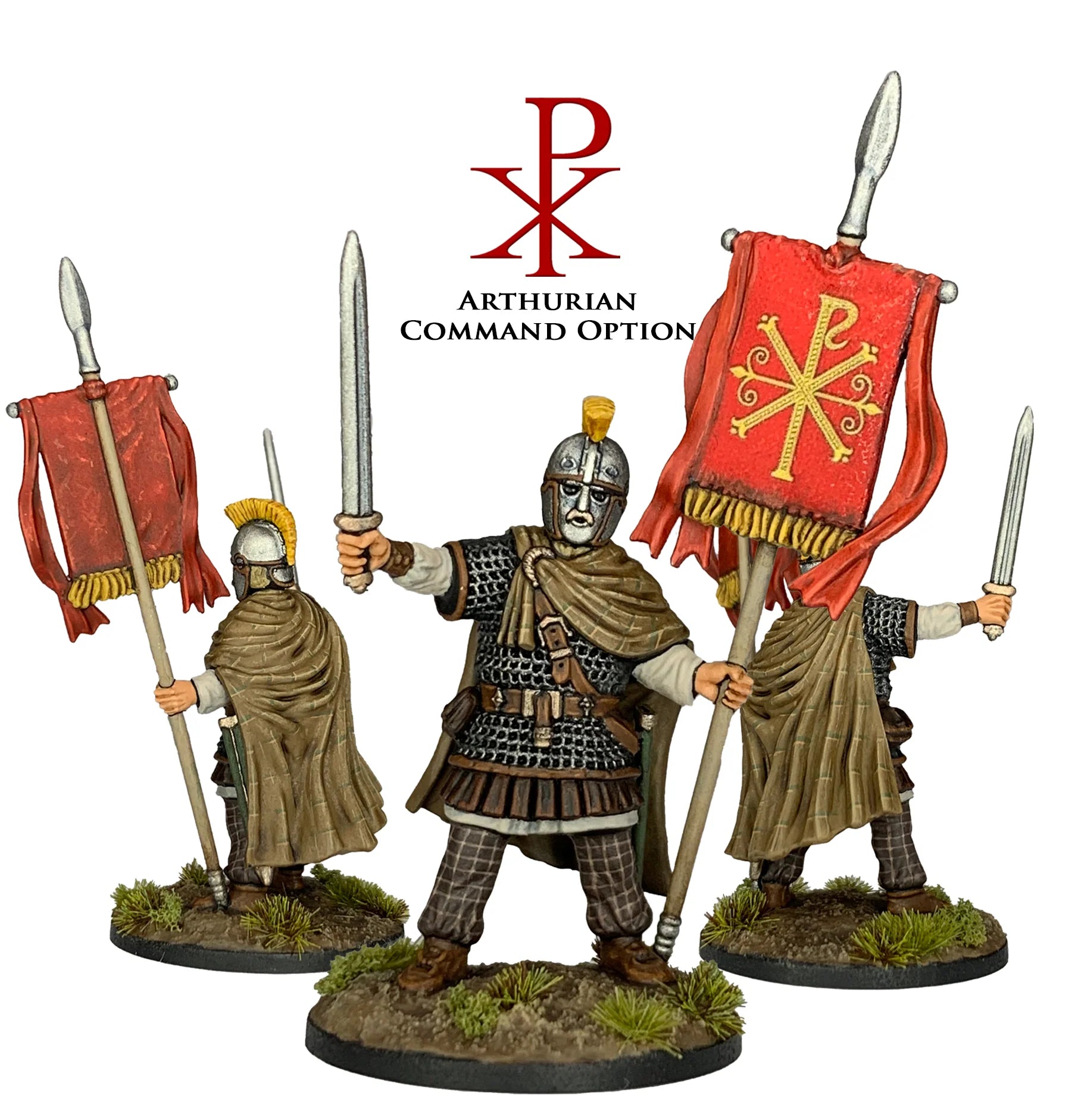 Late Roman Armored Infantry, 28 mm Scale Model Plastic Figures Arthurian Command #2 Painted Example