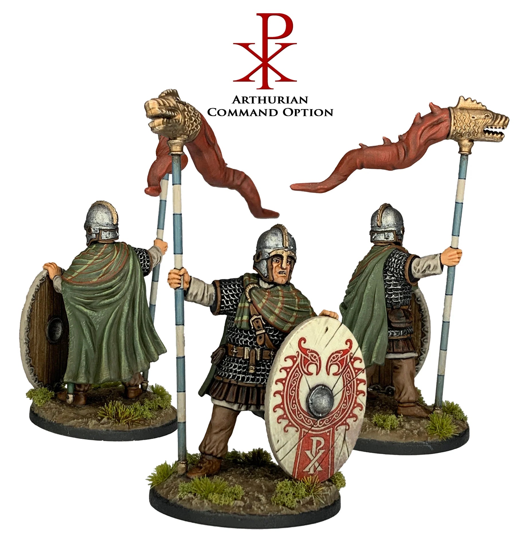 Late Roman Armored Infantry, 28 mm Scale Model Plastic Figures Arthurian Command #3 Painted Example