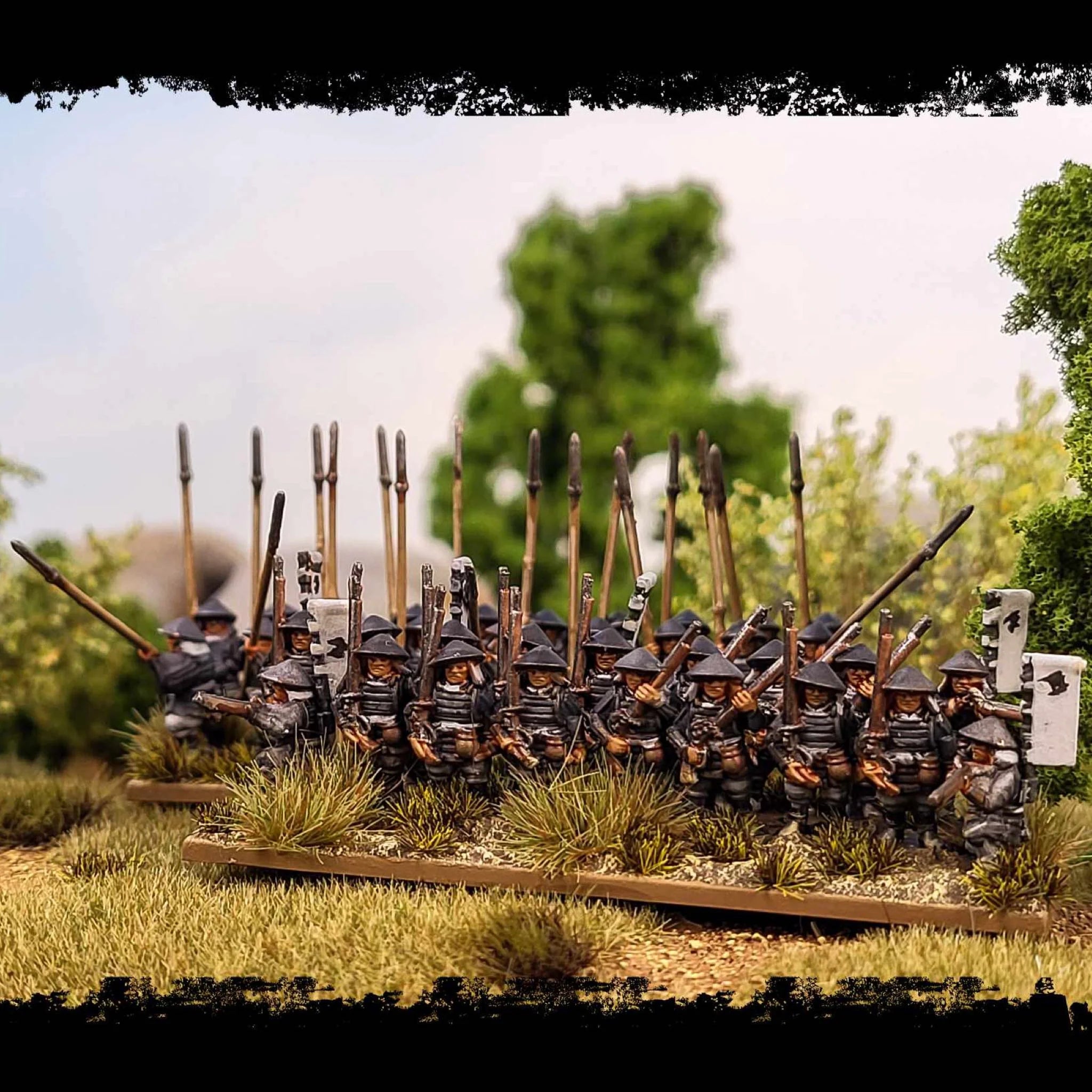 Ashigaru 10mm Scale Model Plastic Figures Clsoe Up