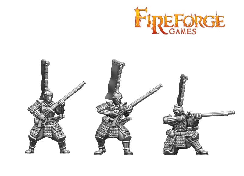 Fireforge Games Samurai Shooters, 28mm Model Figures With Teppo