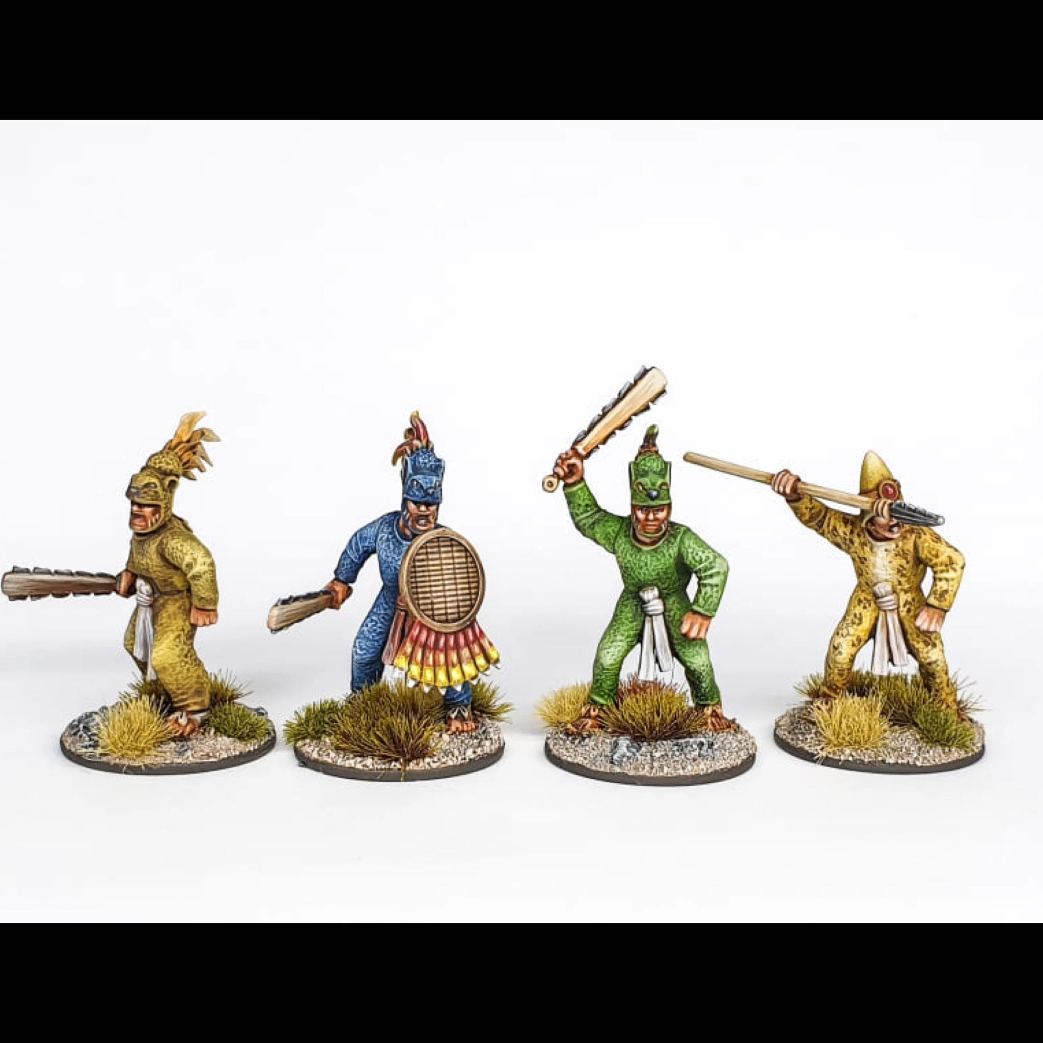 Aztec Warriors 28 mm Scale Model Plastic Figures Poses #1