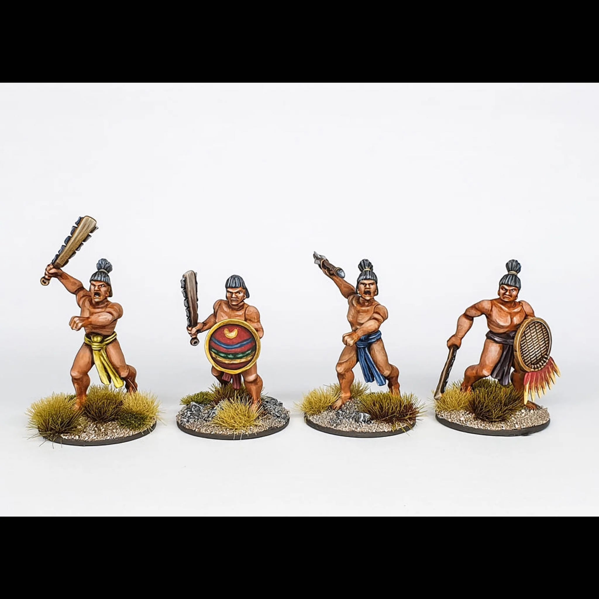 Aztec Warriors 28 mm Scale Model Plastic Figures Poses #2