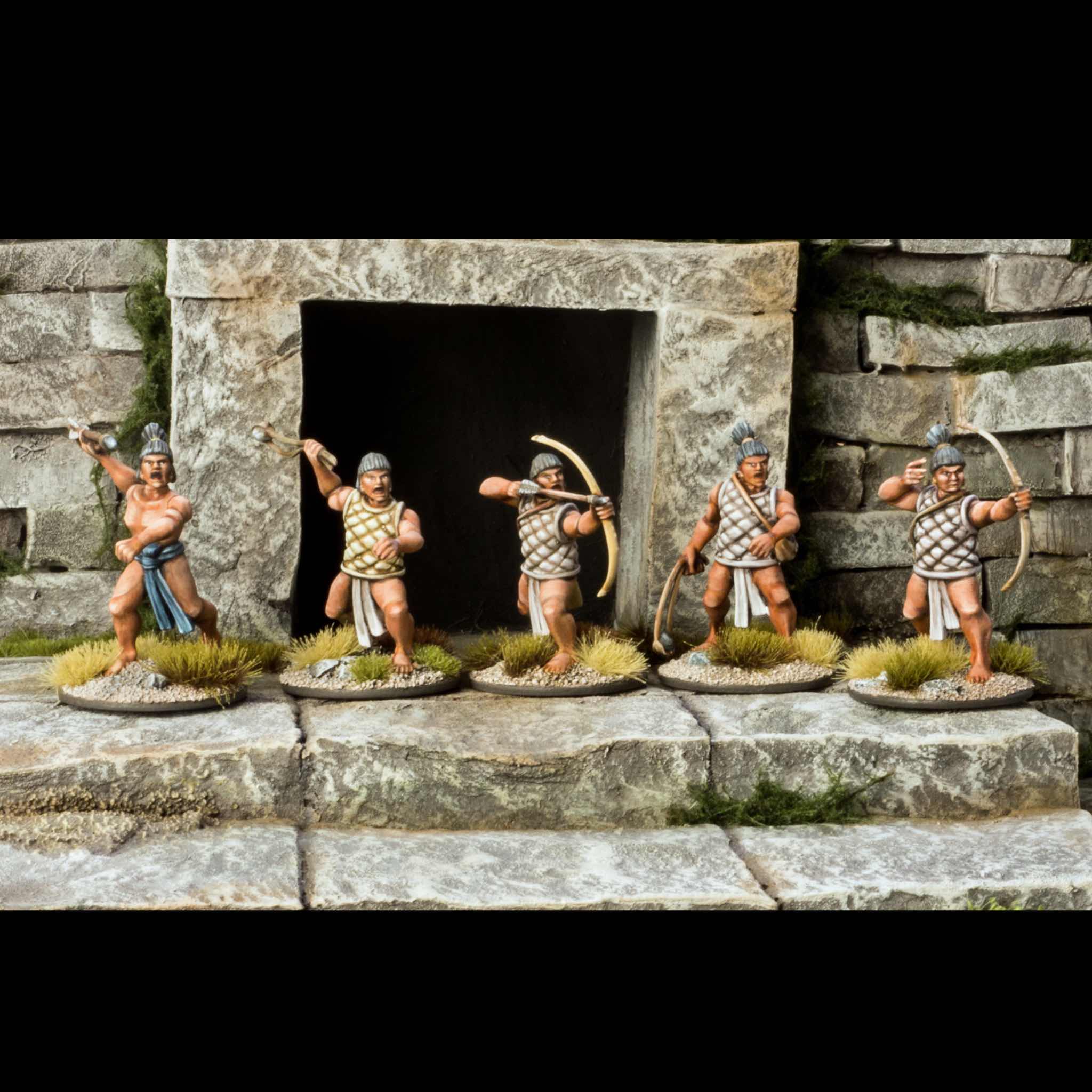 Aztec Warriors 28 mm Scale Model Plastic Figures Temple Defenders #2