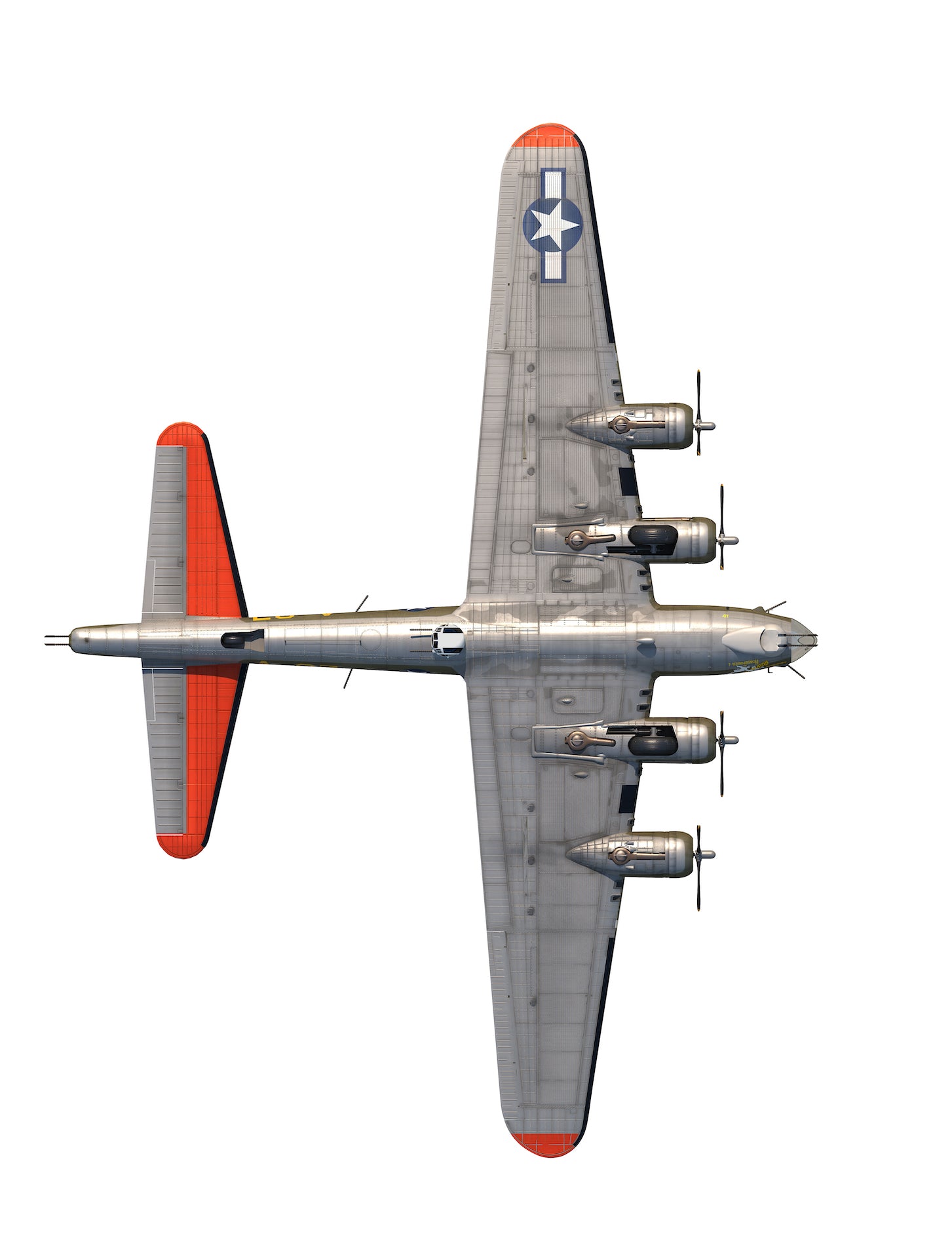 Boeing B-17G Flying Fortress “Man O’ War II” 322nd Bombardment Squadron 1944, 1:72 Scale Diecast Model Illustration Bottom View