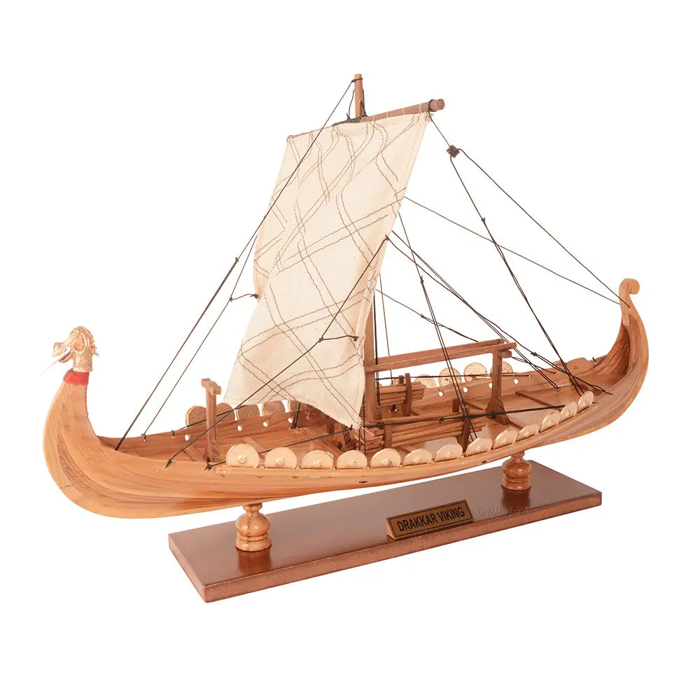 Viking Wooden Scale Model Left Front View