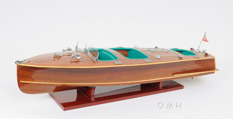 Chris Craft Triple Cockpit, Wooden Scale Model Port Side View