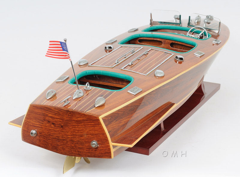 Chris Craft Triple Cockpit, Wooden Scale Model Aft Starboard Quarter View