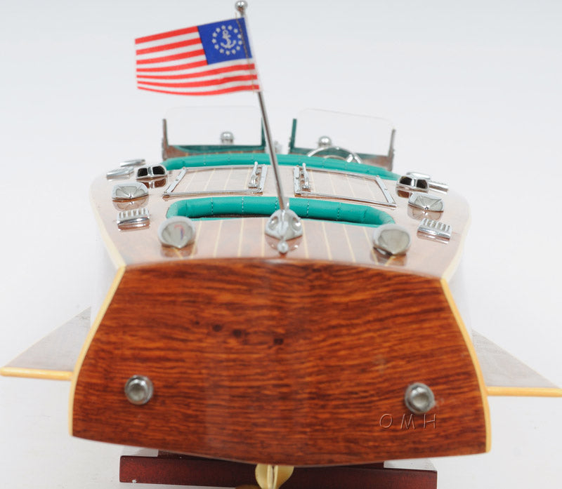 Chris Craft Triple Cockpit, Wooden Scale Model Aft Close Up