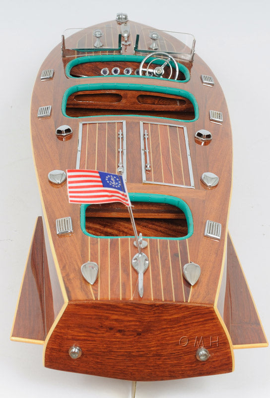 Chris Craft Triple Cockpit, Wooden Scale Model Aft Overhead View