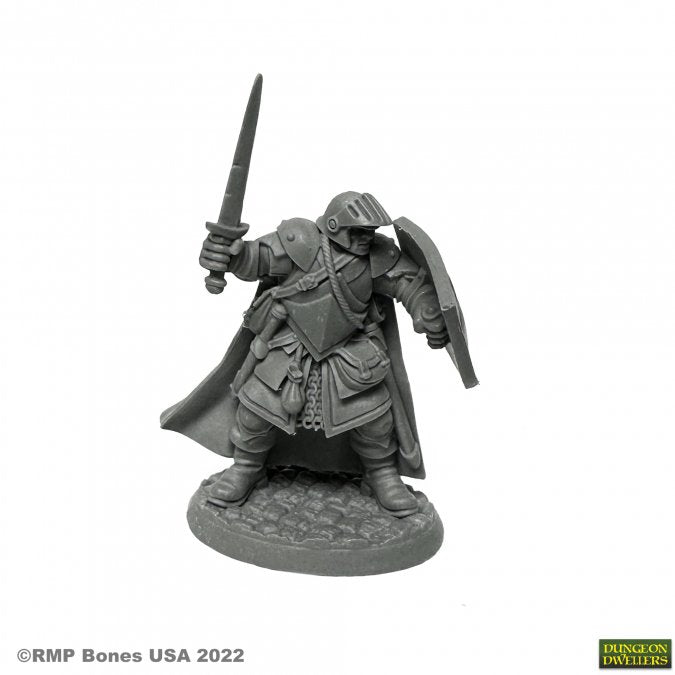 Reaper Miniatures Baran Blacktree Veteran Warrior 28mm unpainted plastic figure front view